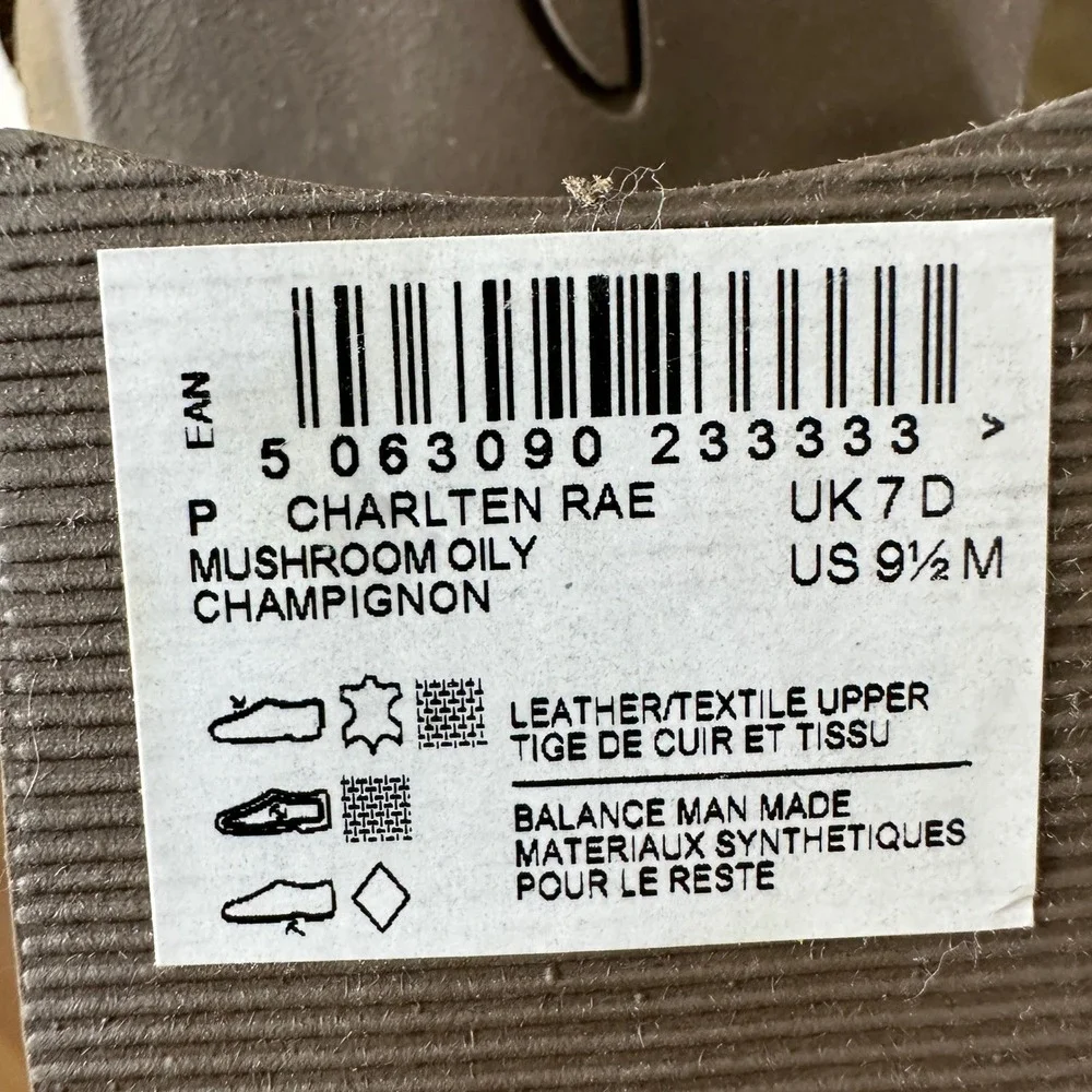 Clarks Women's 9.5 Charlten Rae‎ Ankle Bootie Mushroom Oily Leather Buckle Zip